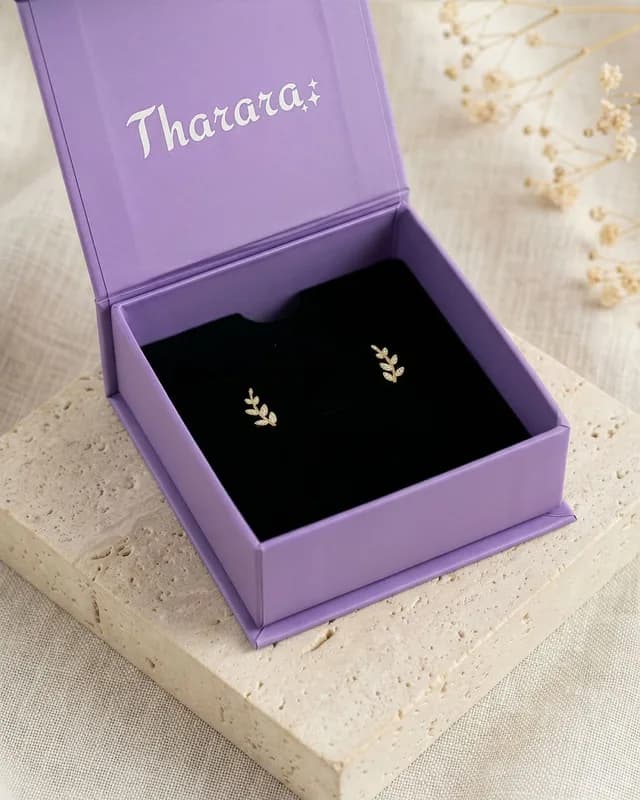 Leaf Ear Studs Gold 5