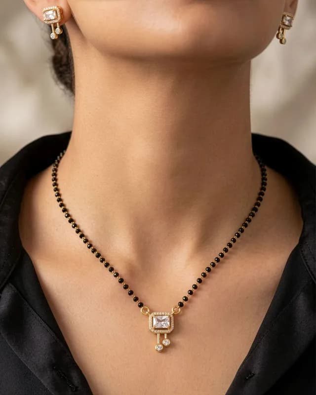 Aurelia Crystal Mangalsutra Necklace Set 3