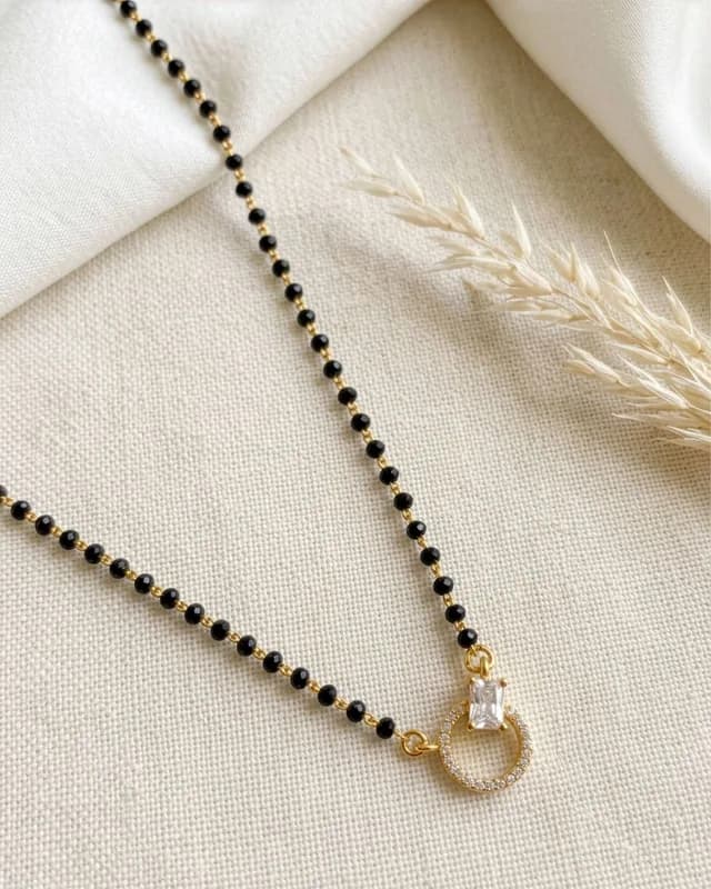 Eterna Circle Crystal Mangalsutra Necklace