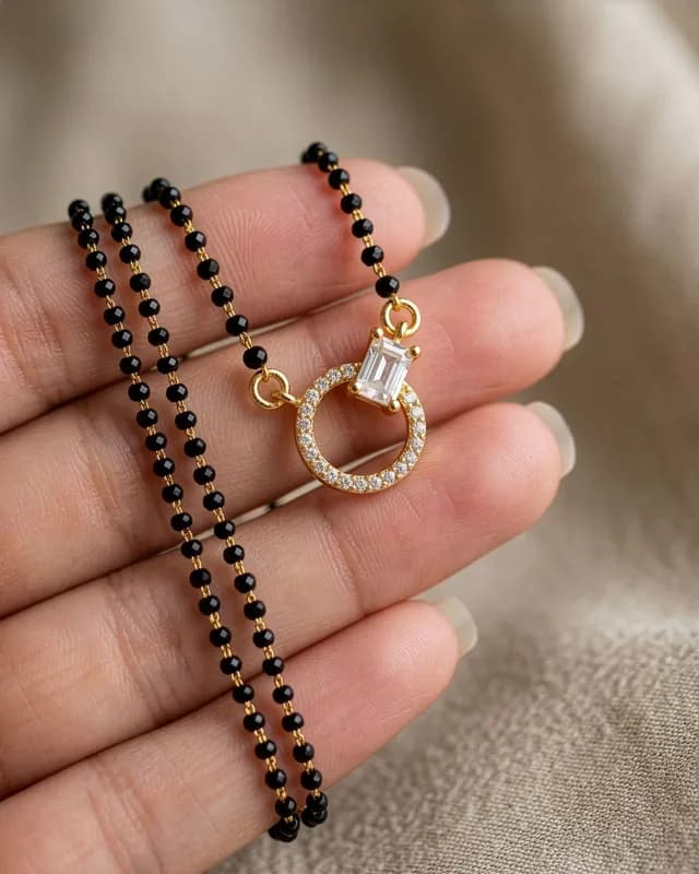 Eterna Circle Crystal Mangalsutra Necklace 3
