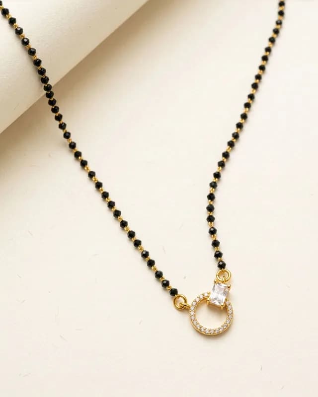 Eterna Circle Crystal Mangalsutra Necklace 4
