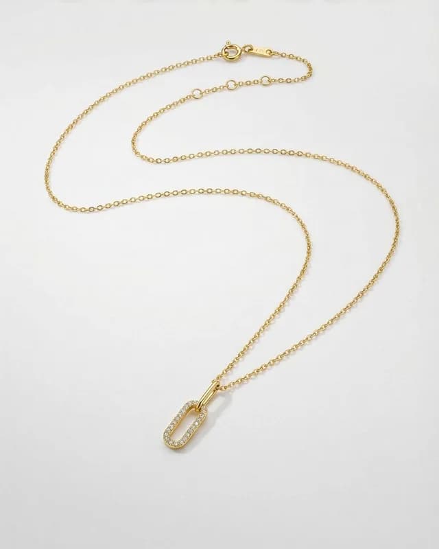 Rectangle Link Pendant Necklace 6