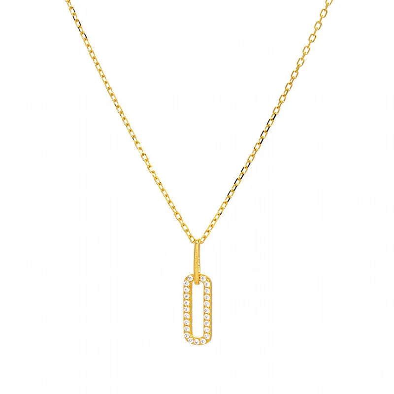 Rectangle Link Pendant Necklace 7