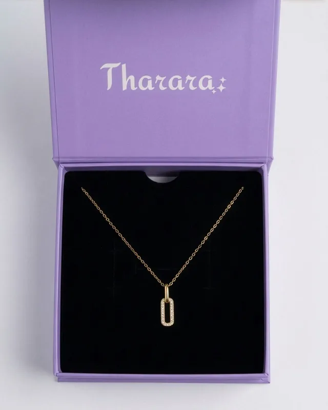 Rectangle Link Pendant Necklace 8