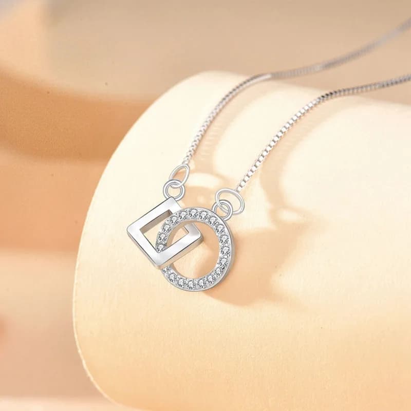 Zircon Geometric Pendant Necklace