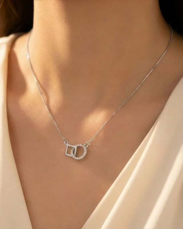 Zircon Geometric Pendant Necklace 2