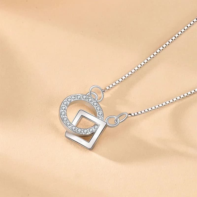 Zircon Geometric Pendant Necklace 3