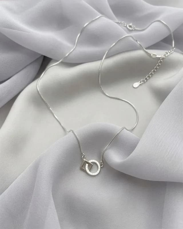 Zircon Geometric Pendant Necklace 4